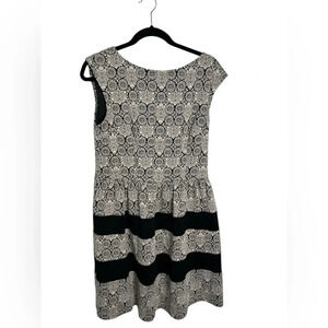 Maggot London Black and Cream Dress with medallion print size 10